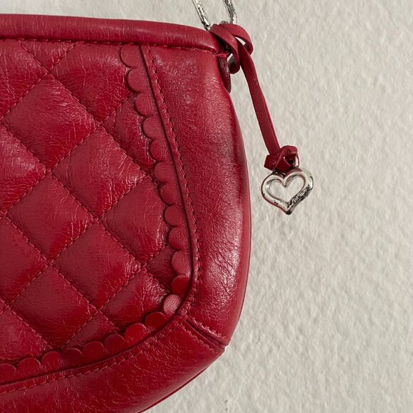 Cherry red leather Brighton small shoulder bag - Picture 3 of 6